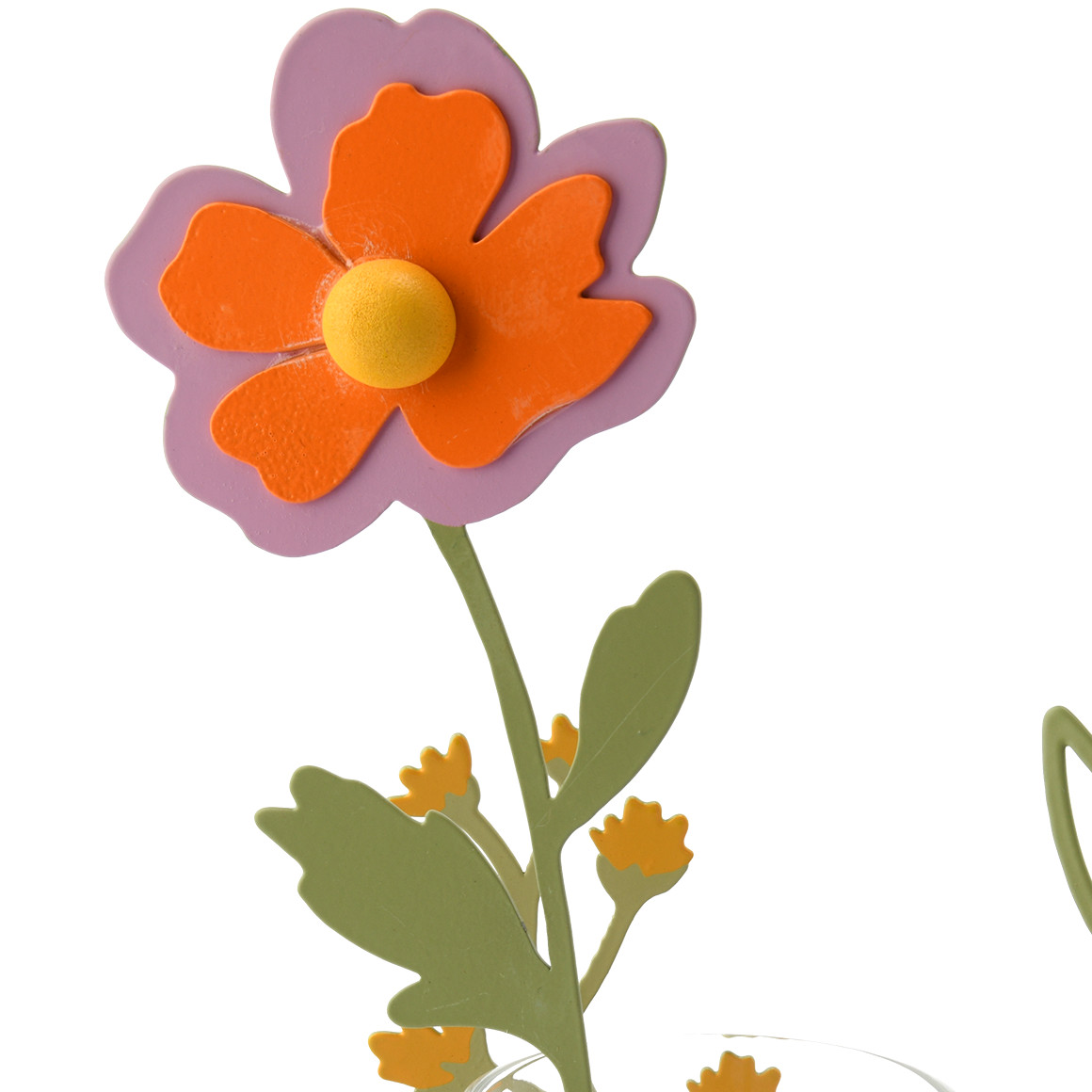 Windlicht mit Metallblumen