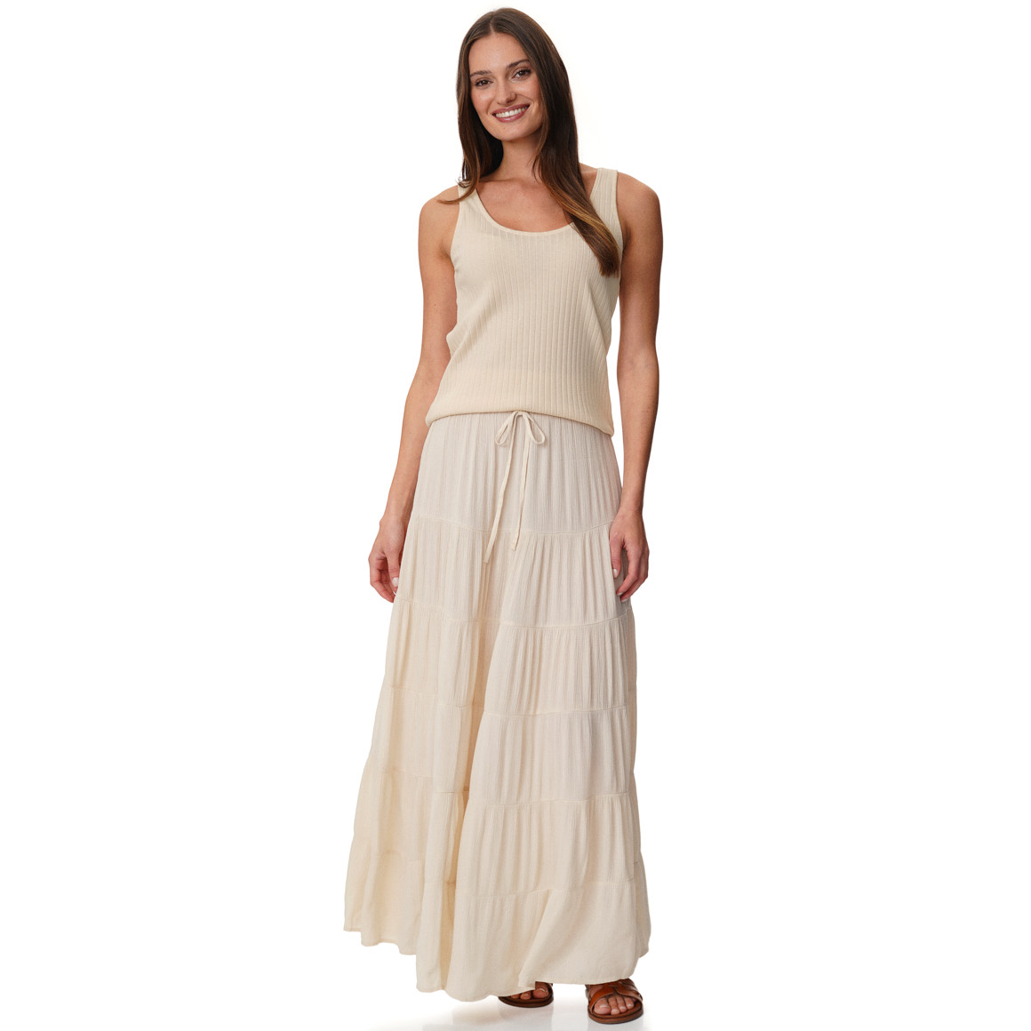 Damen Top mit Rippstruktur