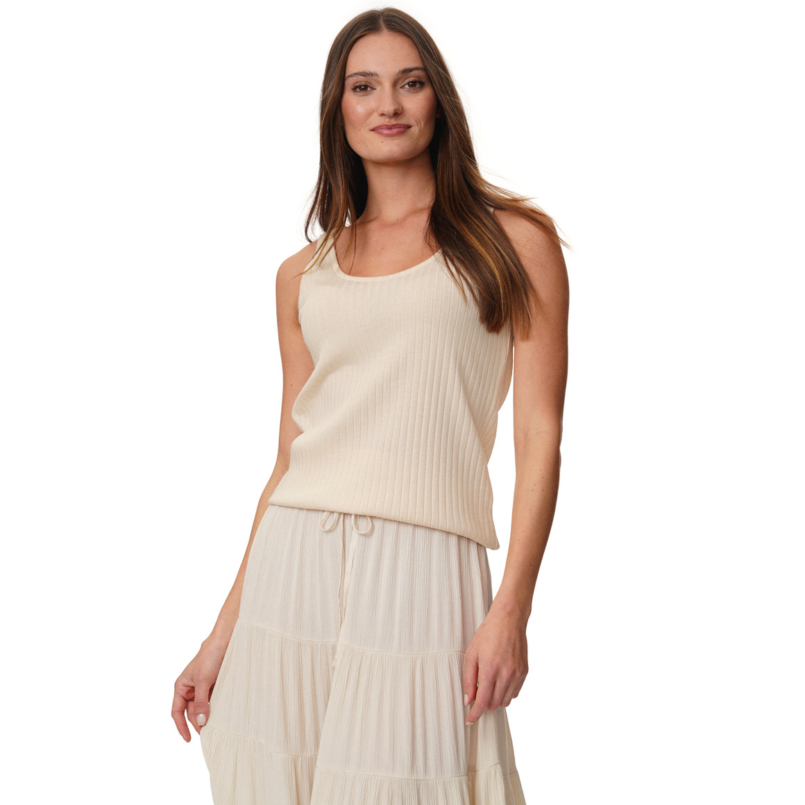 Damen Top mit Rippstruktur
