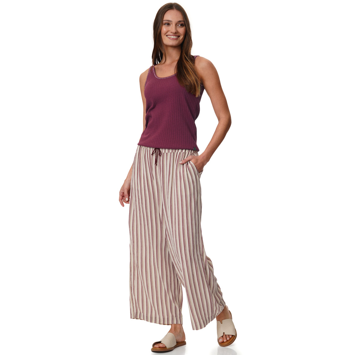 Damen Top mit Rippstruktur