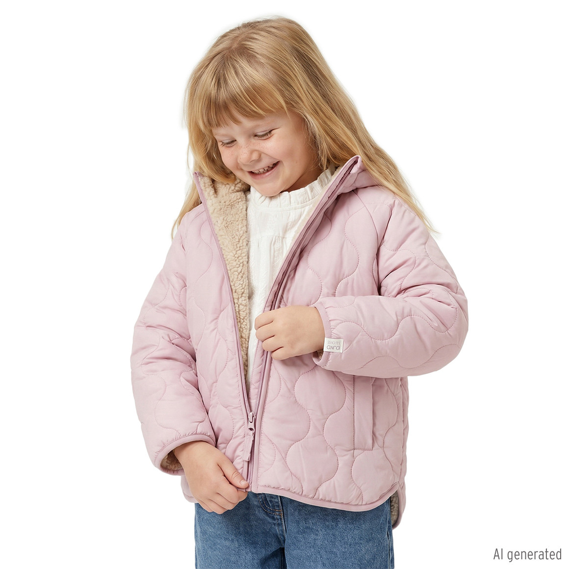 Mädchen Steppjacke mit Teddyfutter