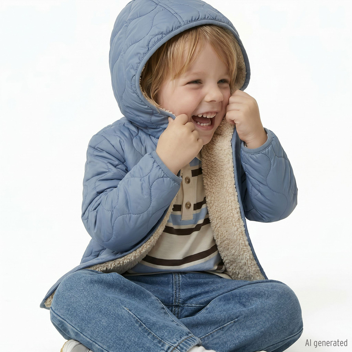 Kinder Steppjacke mit Teddyfutter