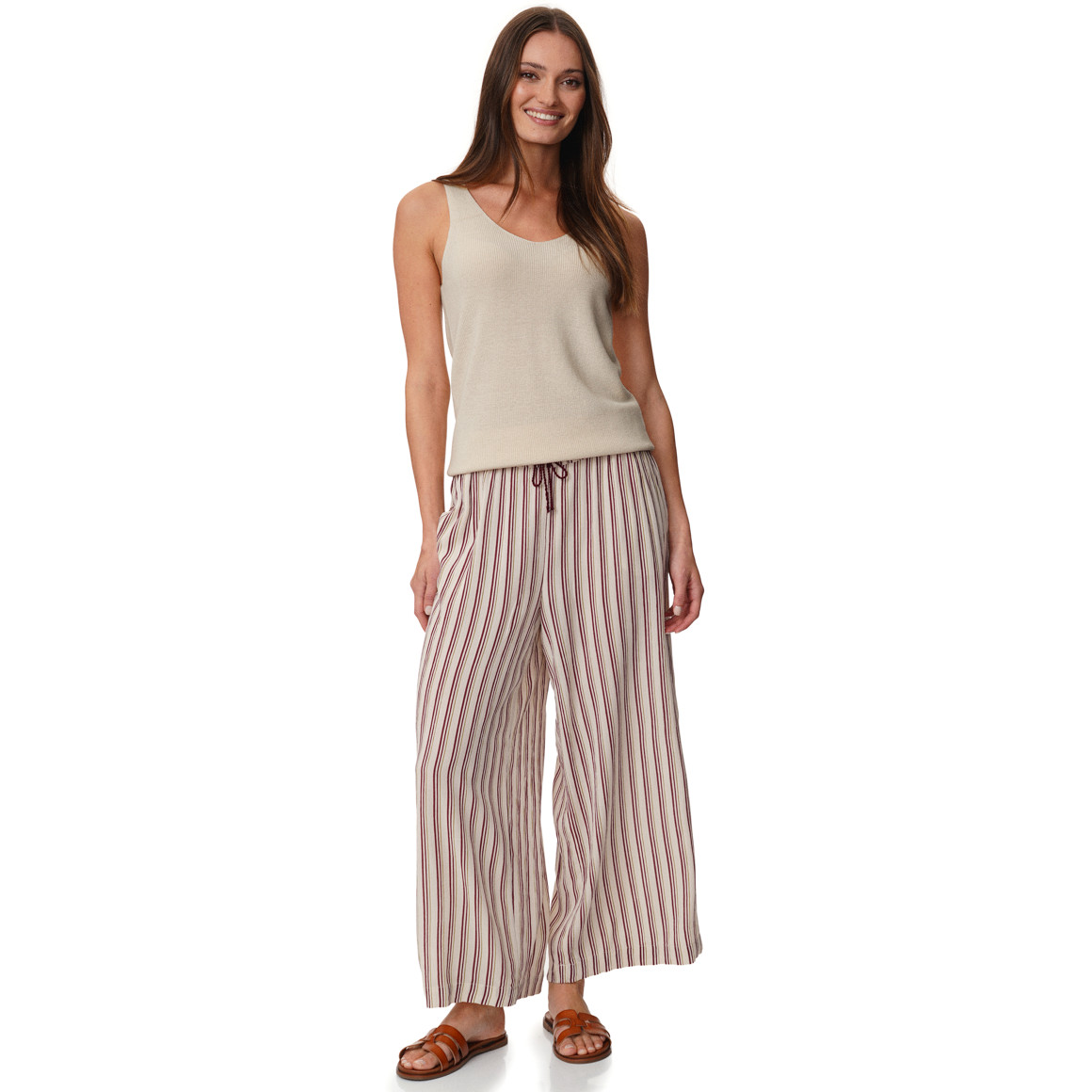 Damen Stricktop mit Rippstruktur