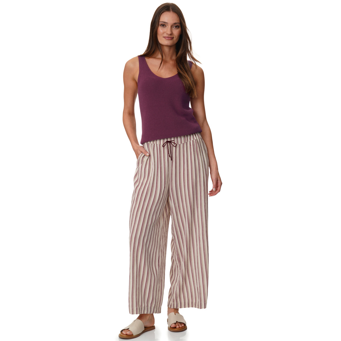 Damen Stricktop mit Rippstruktur