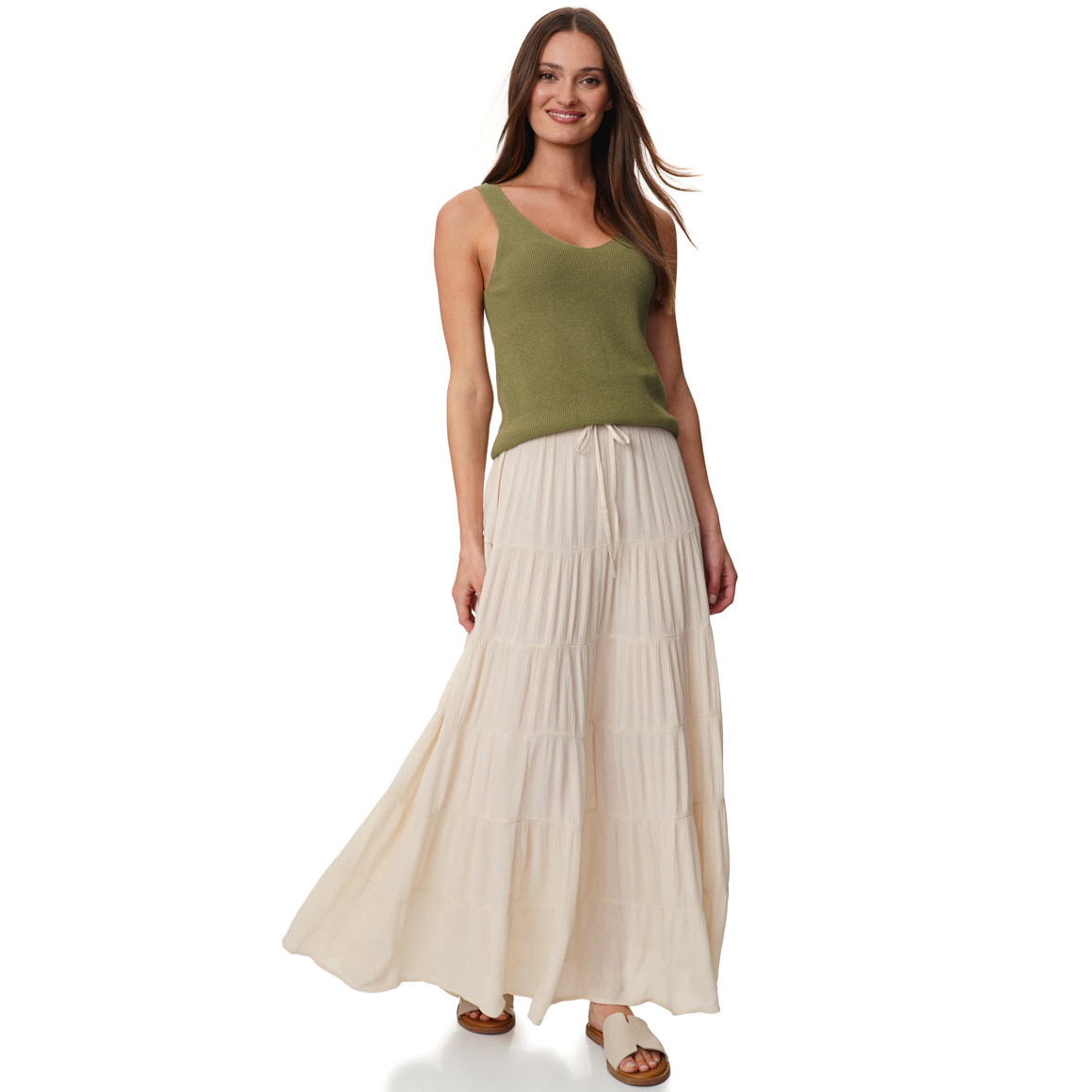 Damen Stricktop mit Rippstruktur
