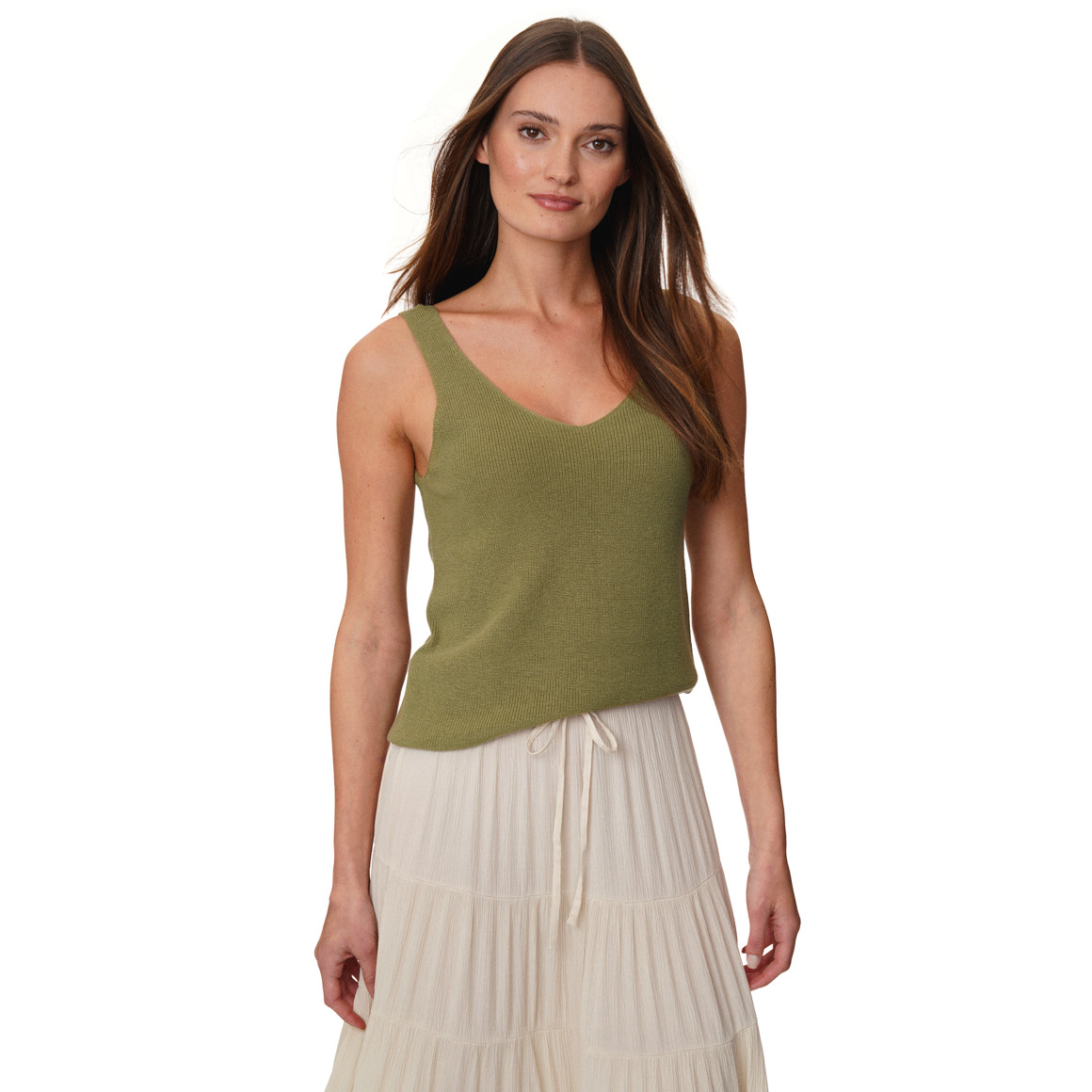 Damen Stricktop mit Rippstruktur