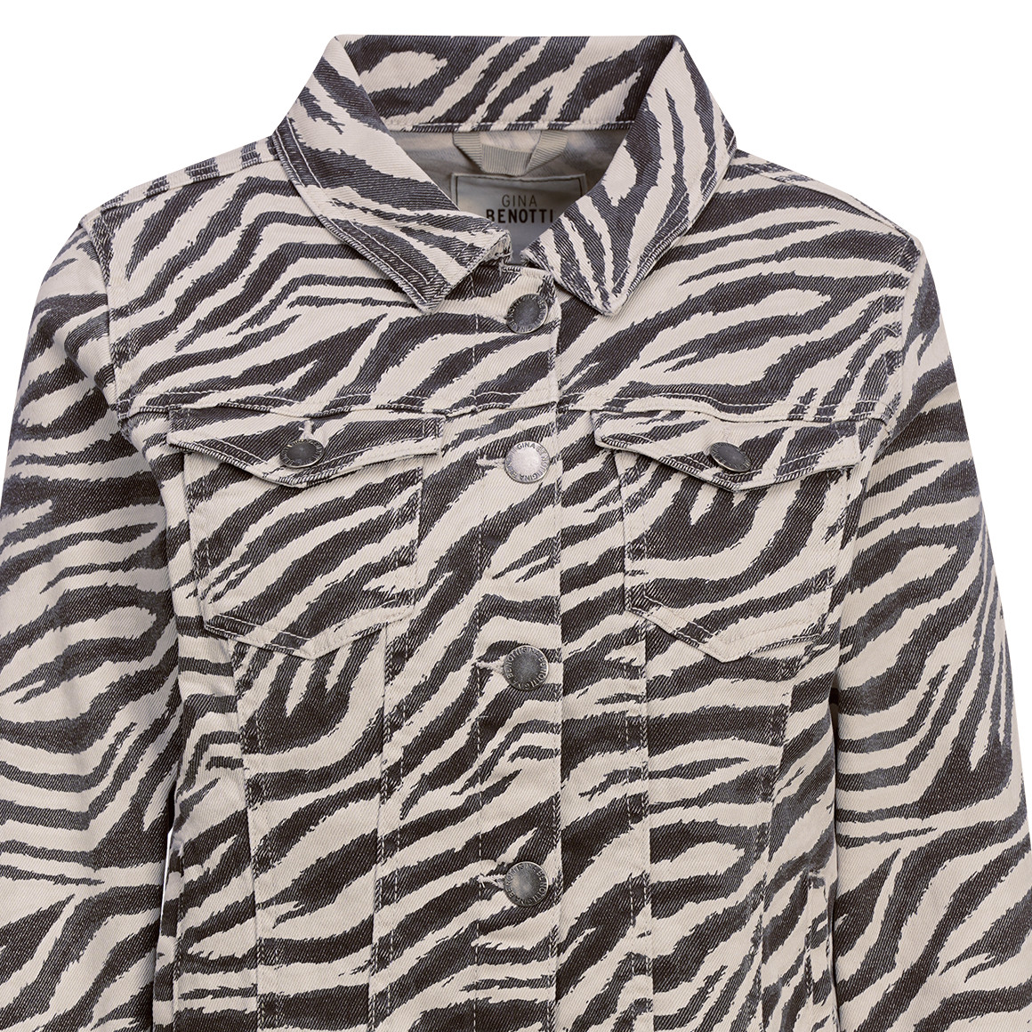 Jeansjas voor dames met dierenprint