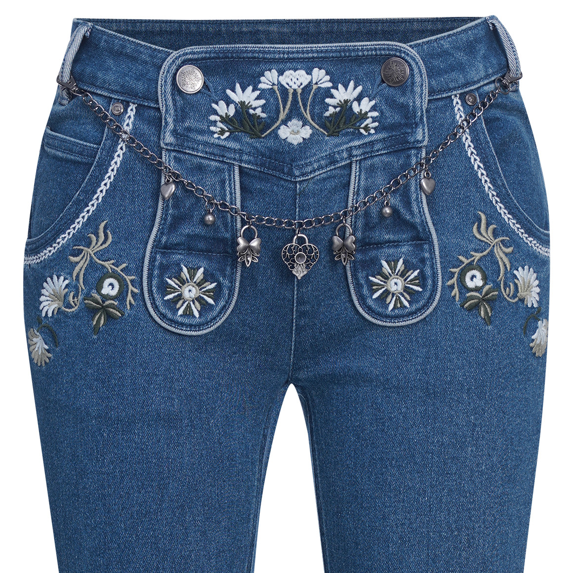 3/4 Damen Trachtenhose mit Stickereien