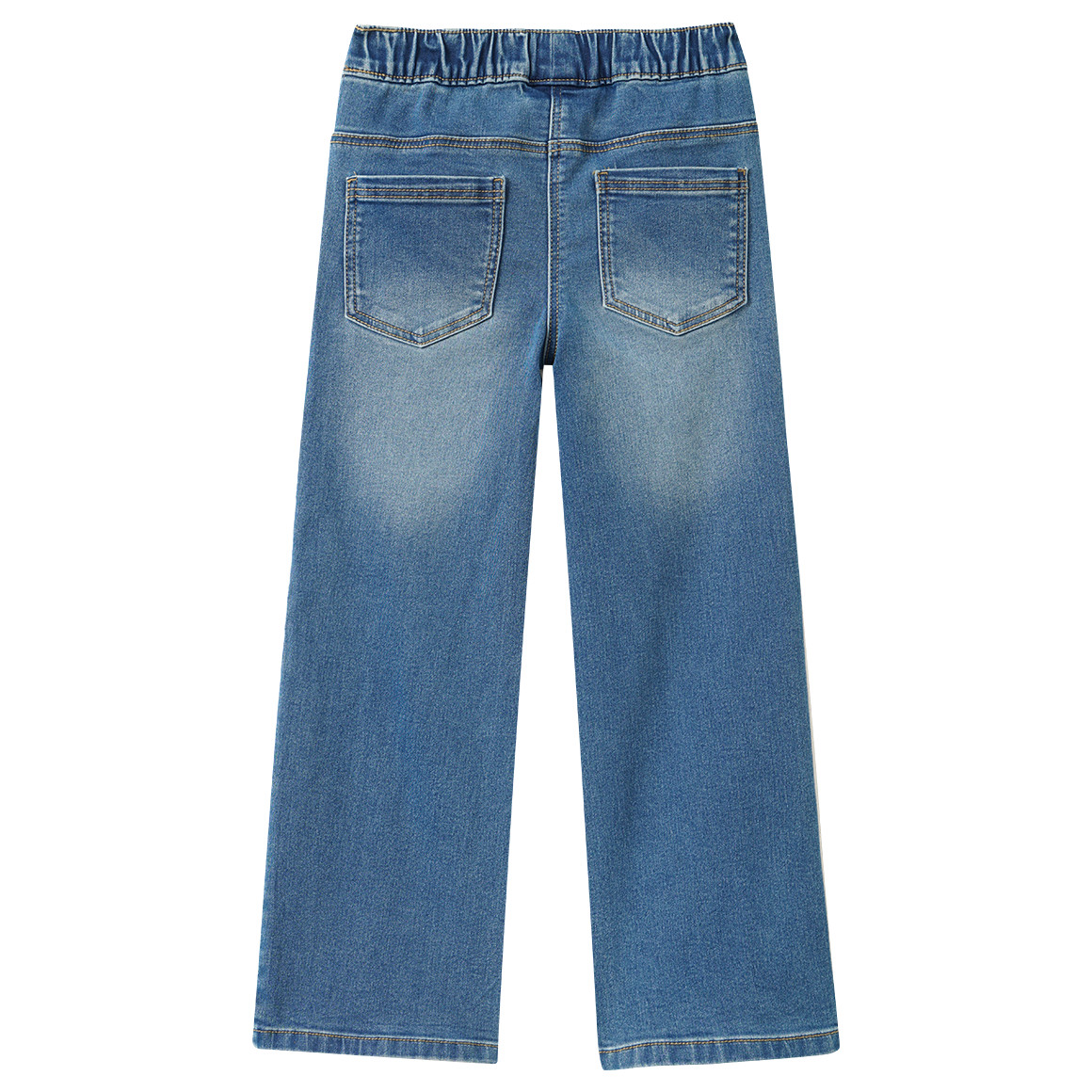 3 Mädchen Wide-Leg-Jeans mit Stretch-Bund