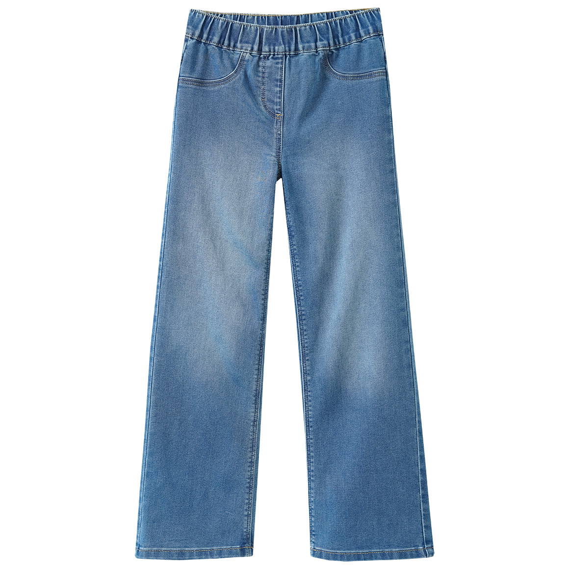 3 Mädchen Wide-Leg-Jeans mit Stretch-Bund