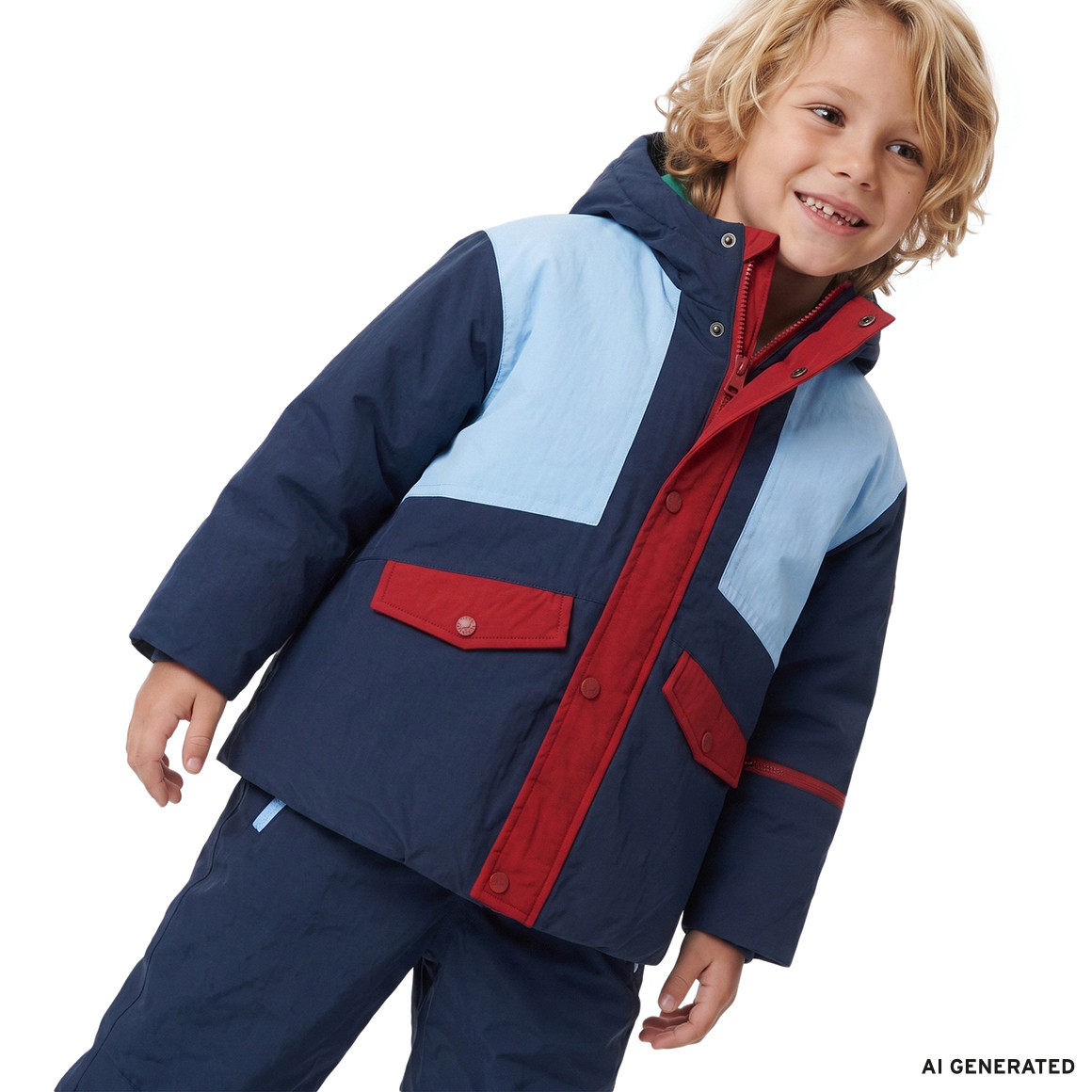 Jungen Schneejacke mit Farbteilern