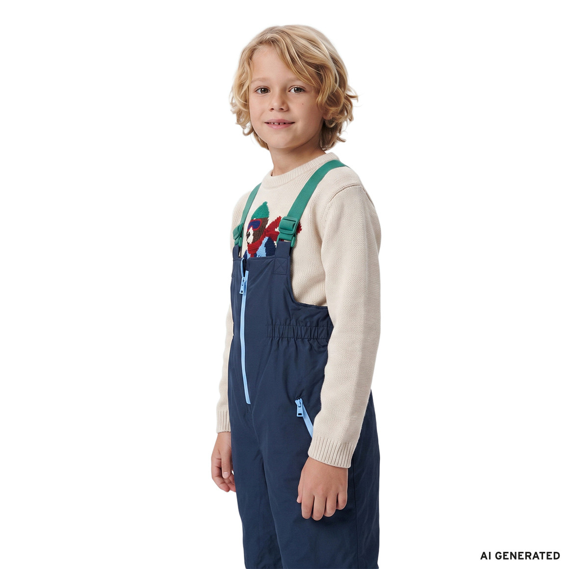 Jungen Schneehose mit elastischen Trägern