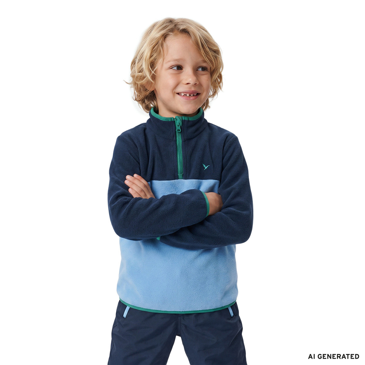 Jungen Fleecepullover mit Farbteilern