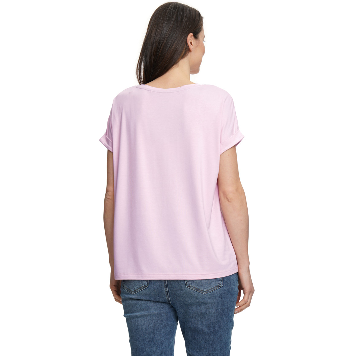Dames-T-shirt met vaste turn-ups