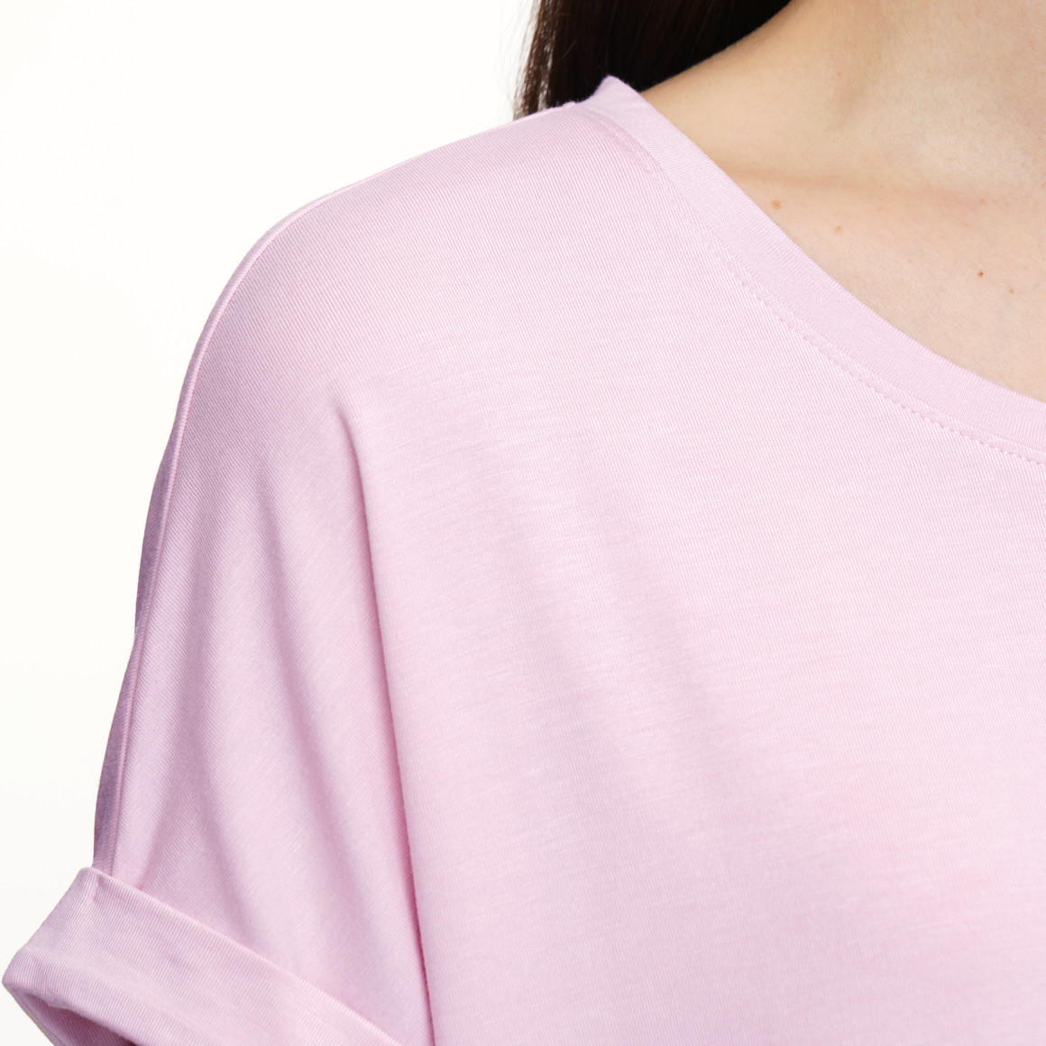 Dames-T-shirt met vaste turn-ups