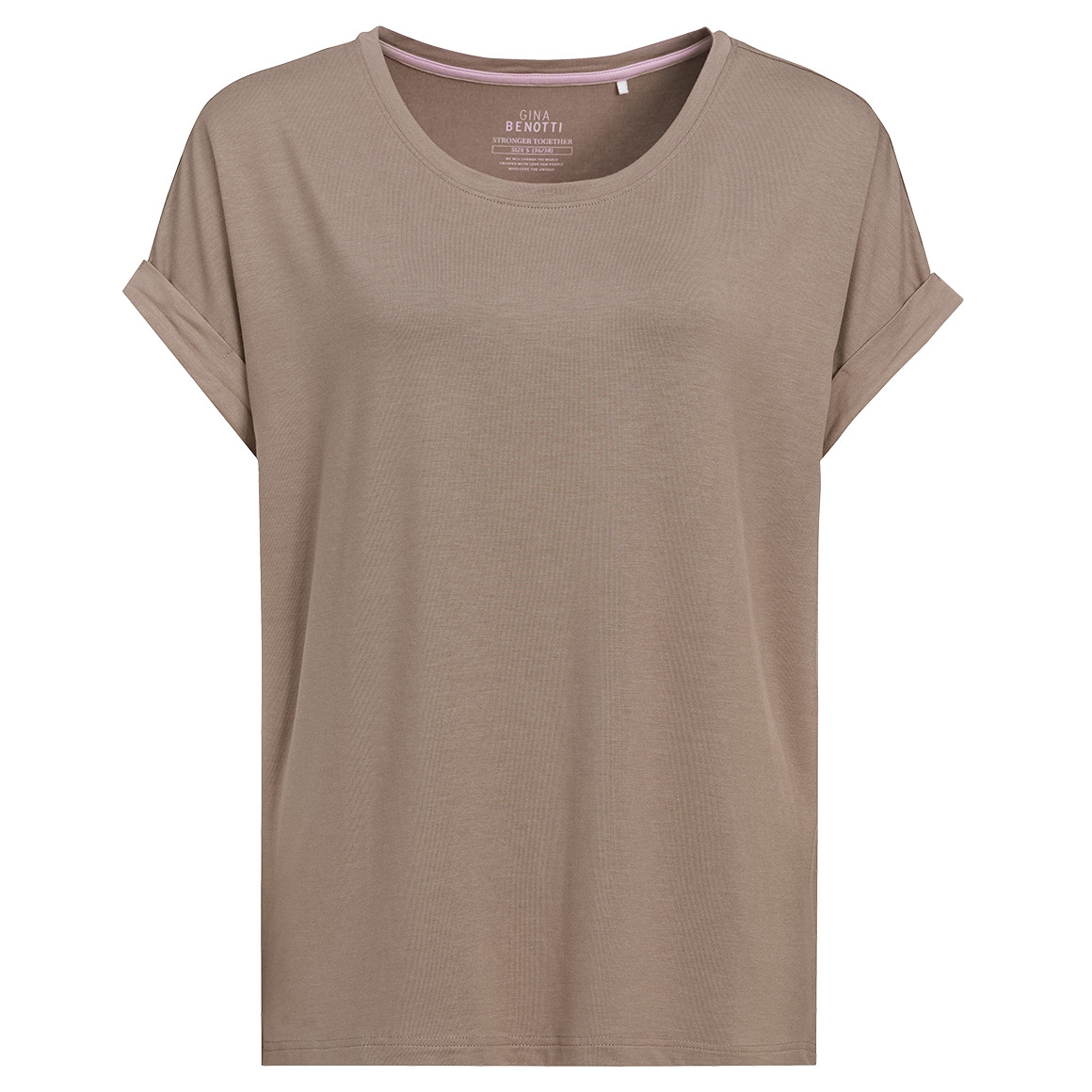 Dames-T-shirt met vaste turn-ups
