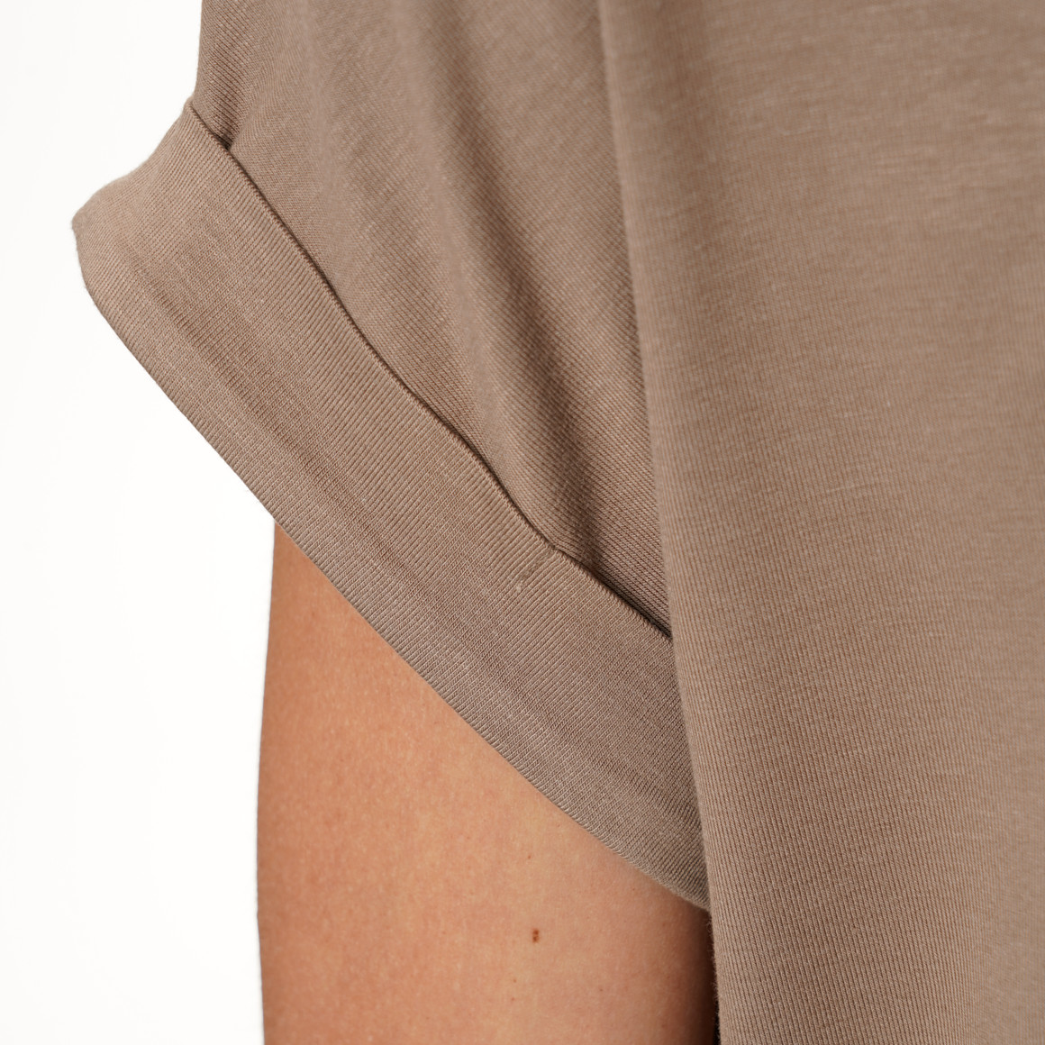 Dames-T-shirt met vaste turn-ups