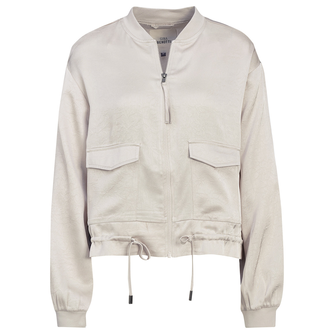 Damen Satin-Jacke mit Reißverschluss