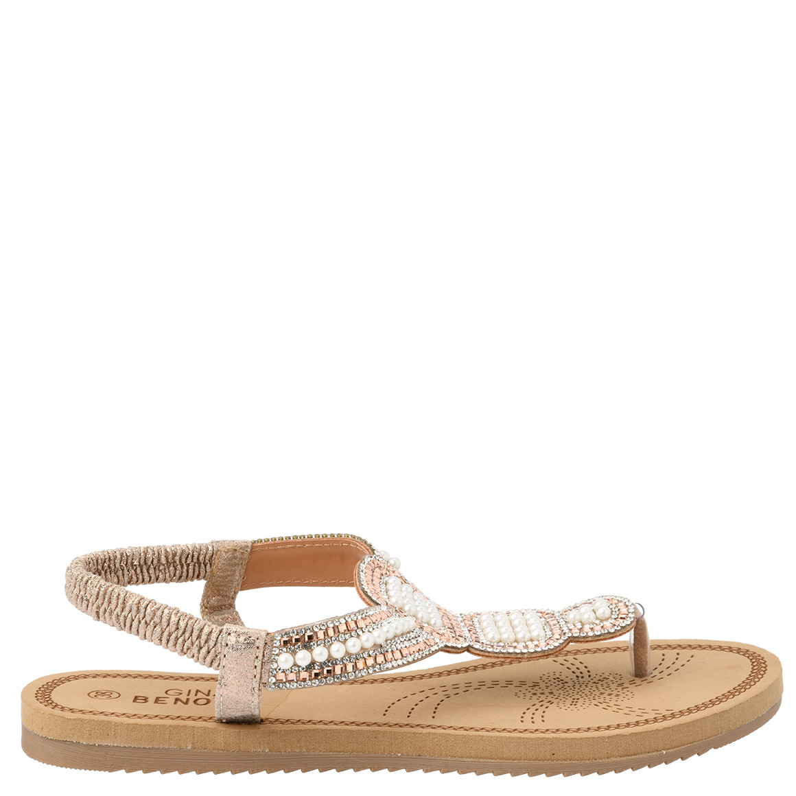 Damen Zehensandalen mit Perlen