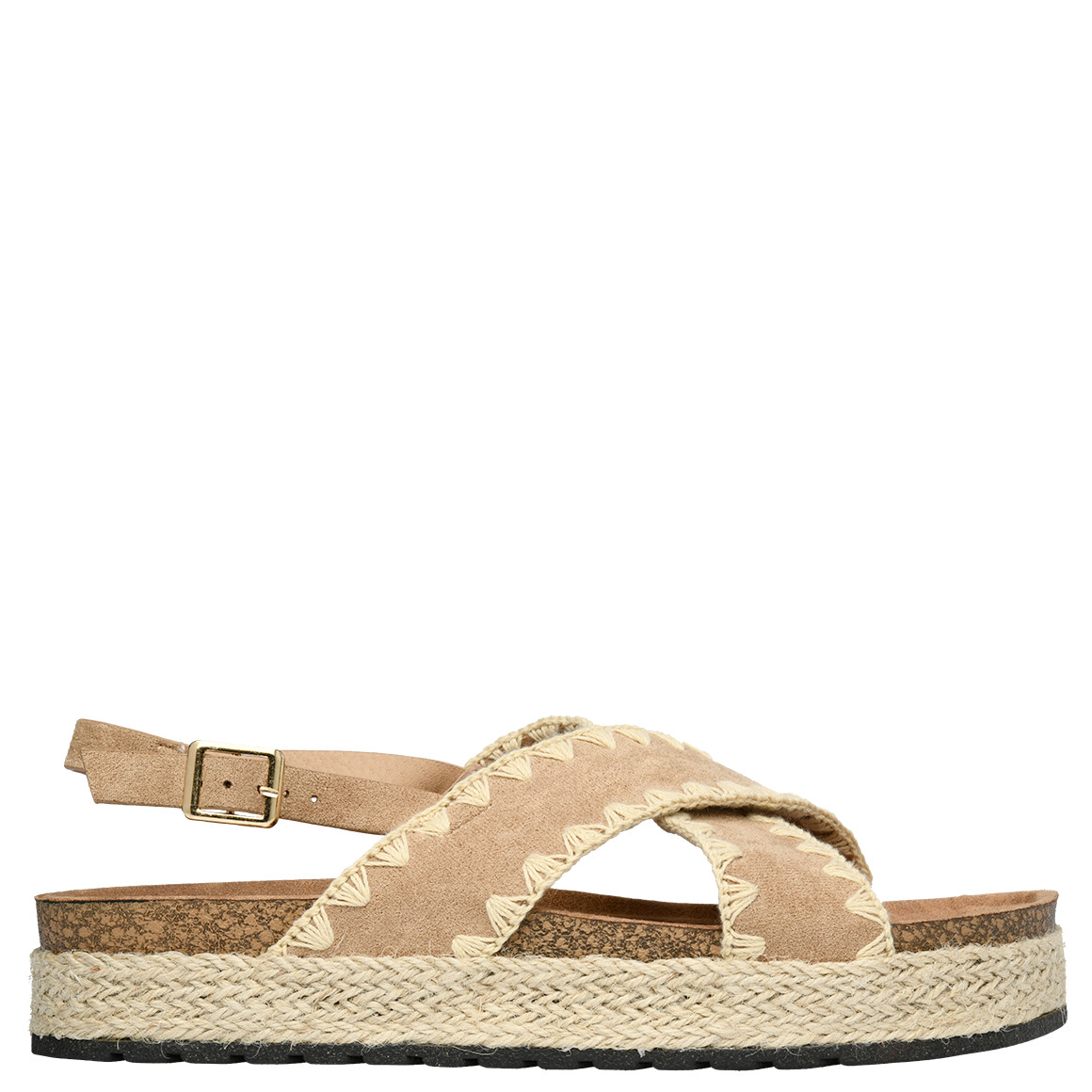 Damen Sandalen in Veloursleder-Optik