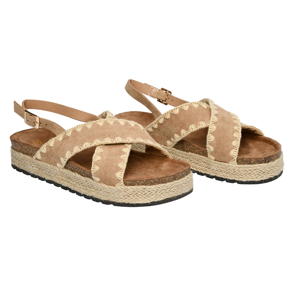 Damen Sandalen in Veloursleder-Optik