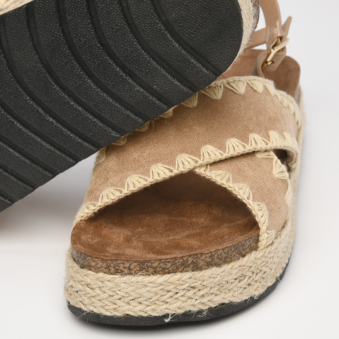 Damen Sandalen in Veloursleder-Optik