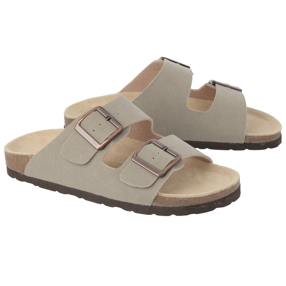 Damen Sandalen in Veloursleder-Optik