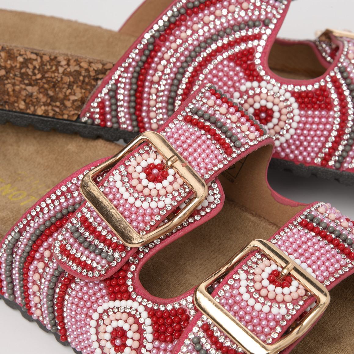 Damen Sandalen mit Zierperlen