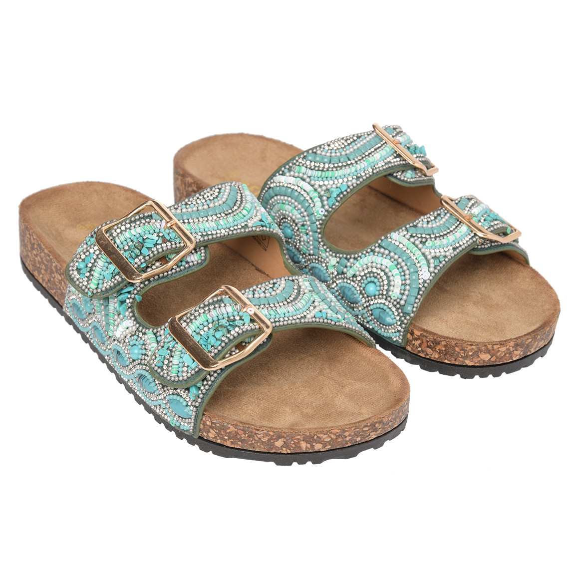 Damen Sandalen mit Zierperlen