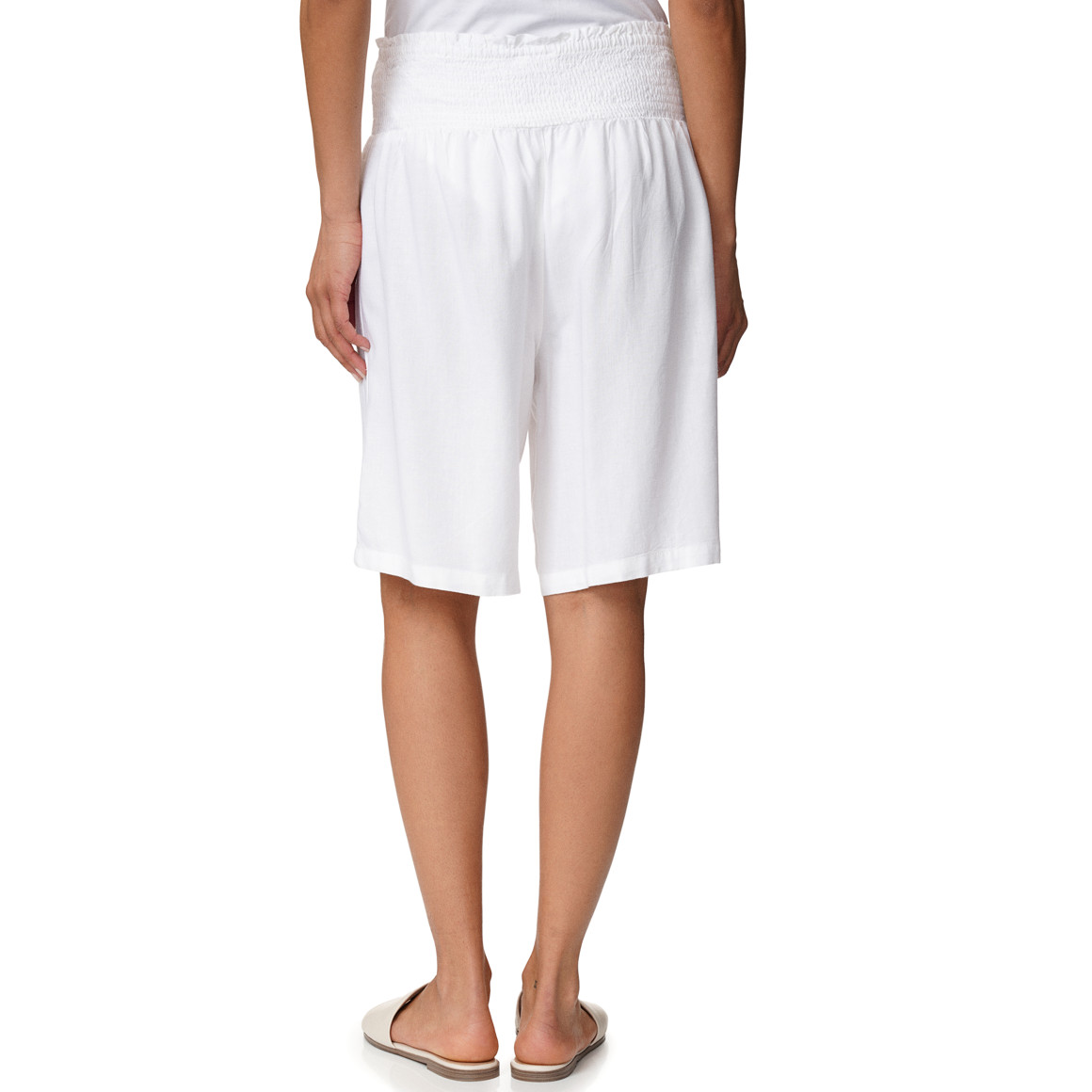 Damen Bermuda-Shorts aus Viskose-Leinen-Mix