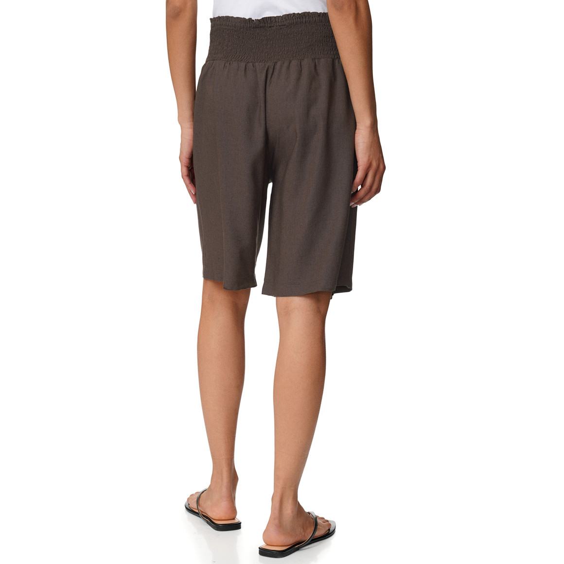 Damen Bermuda-Shorts aus Viskose-Leinen-Mix