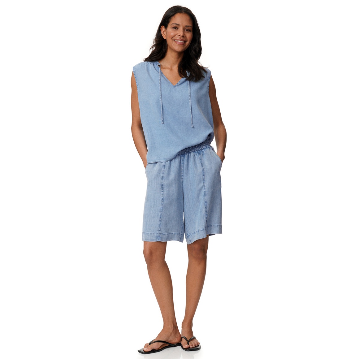 Damen Bermuda-Shorts in Denim-Optik