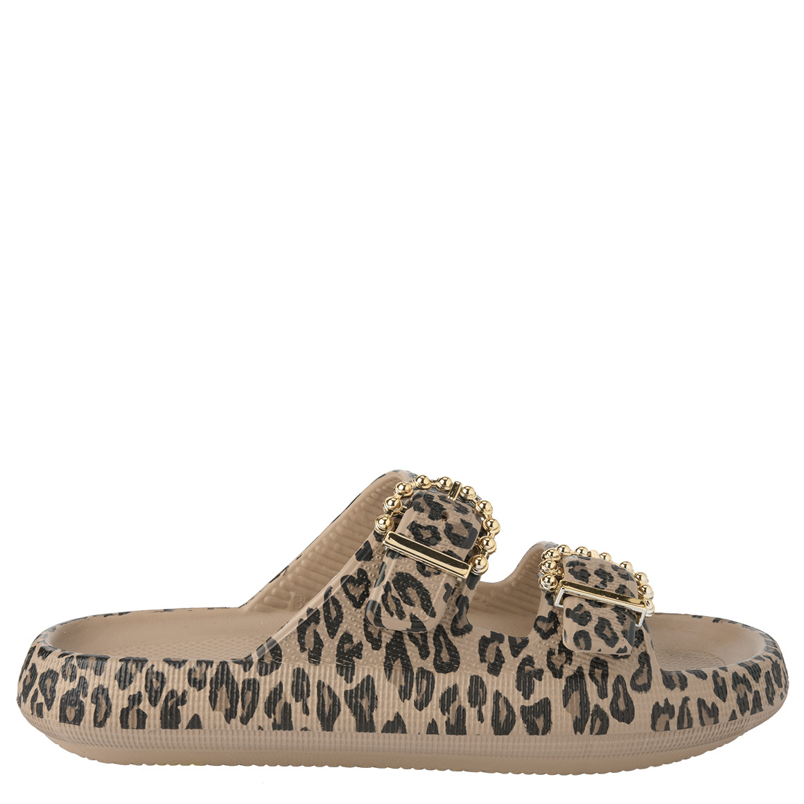 Damen Badesandalen mit Leo-Muster