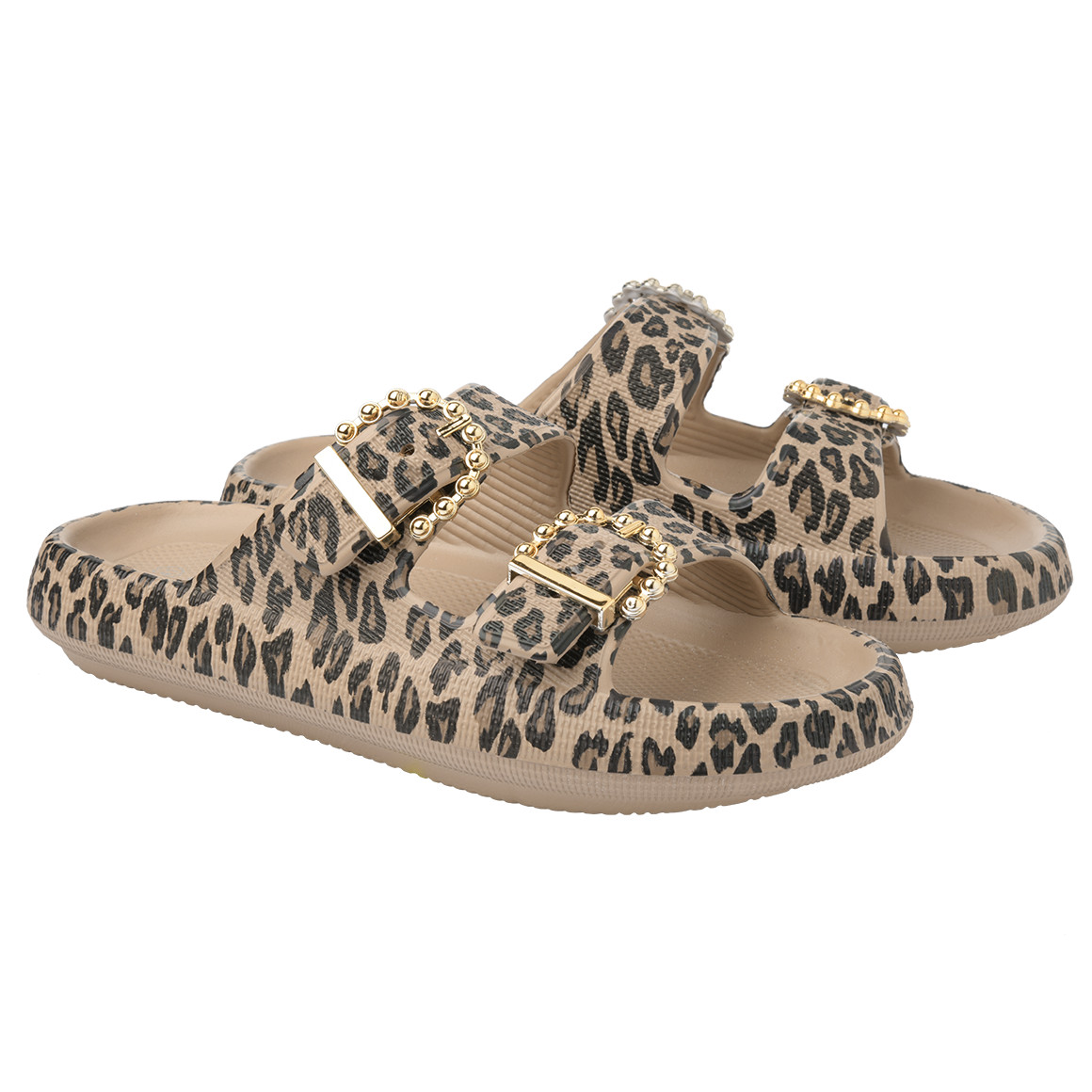 Damen Badesandalen mit Leo-Muster