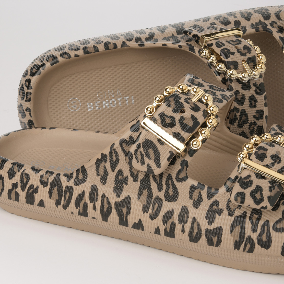 Damen Badesandalen mit Leo-Muster