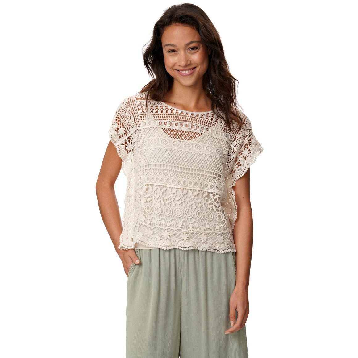 Damen Spitzenbluse mit Top