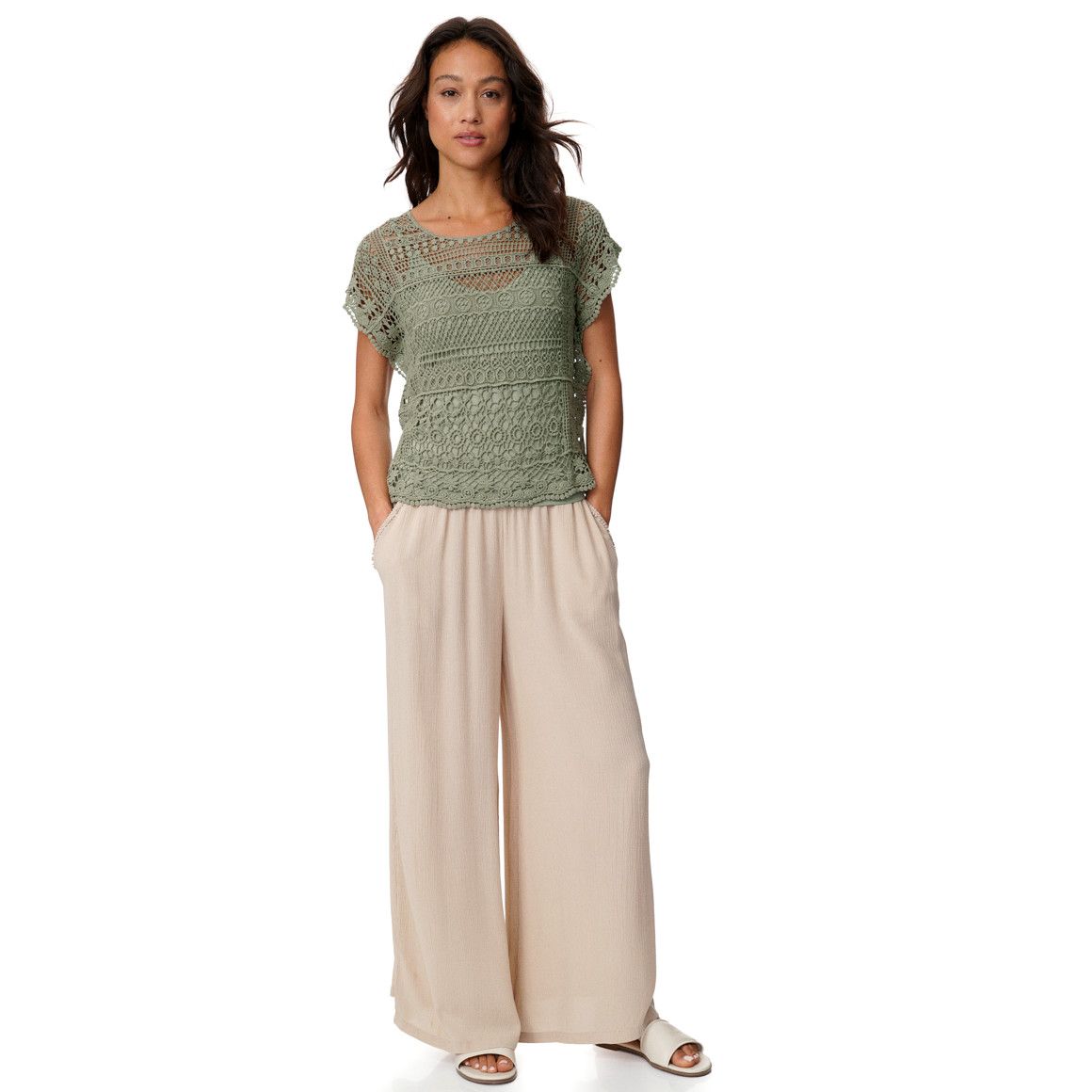 Damen Spitzenbluse mit Top