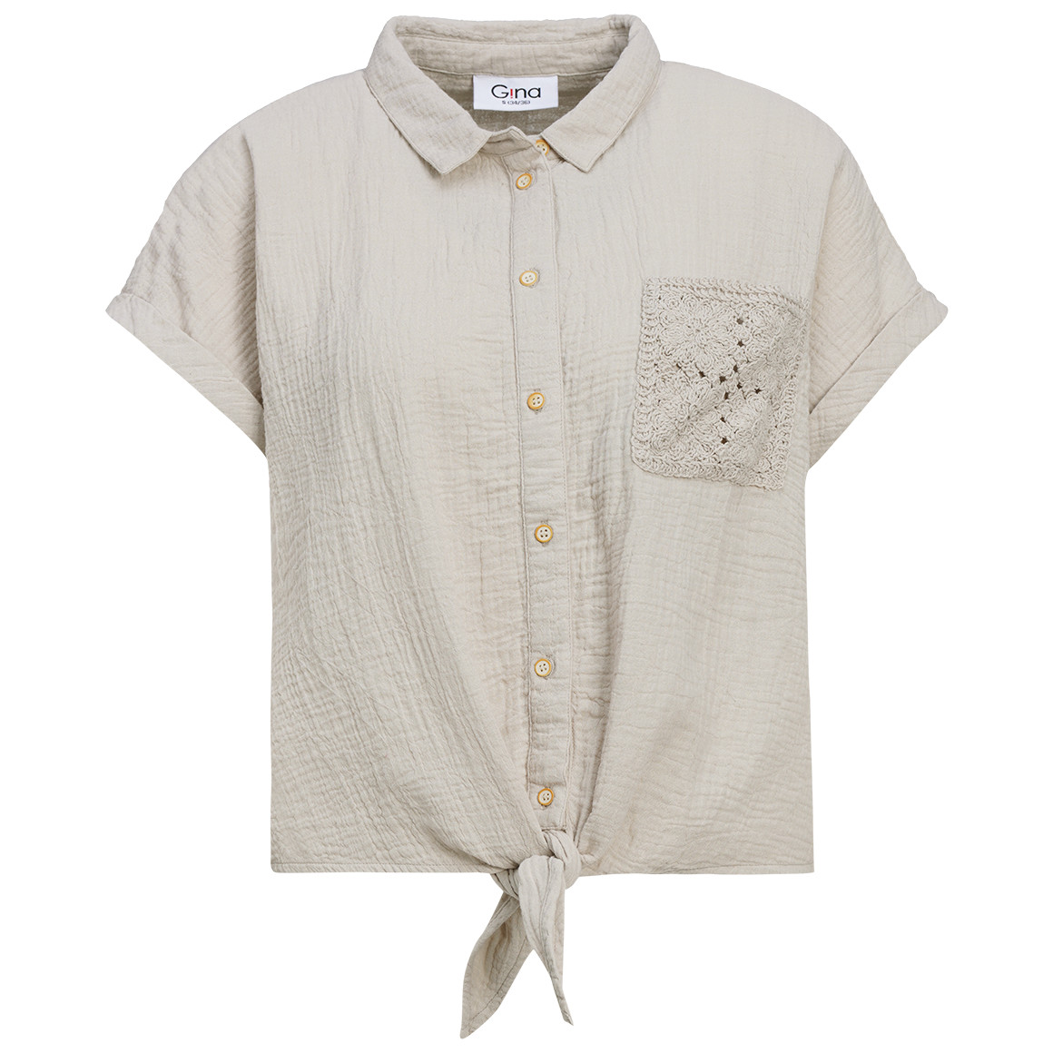 Damen Musselin-Bluse mit Knotendetail