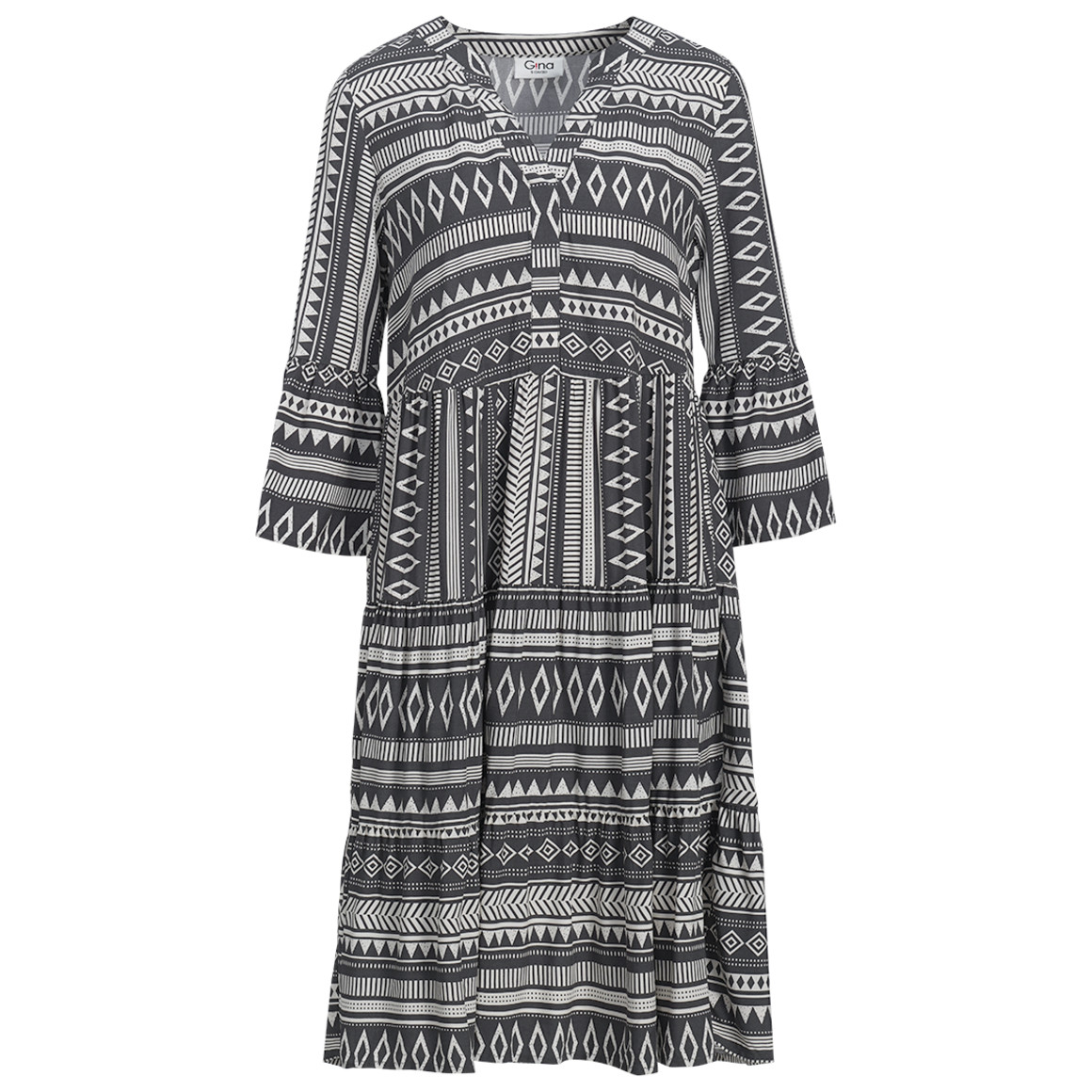 Damen Tunika-Kleid mit Allover-Muster