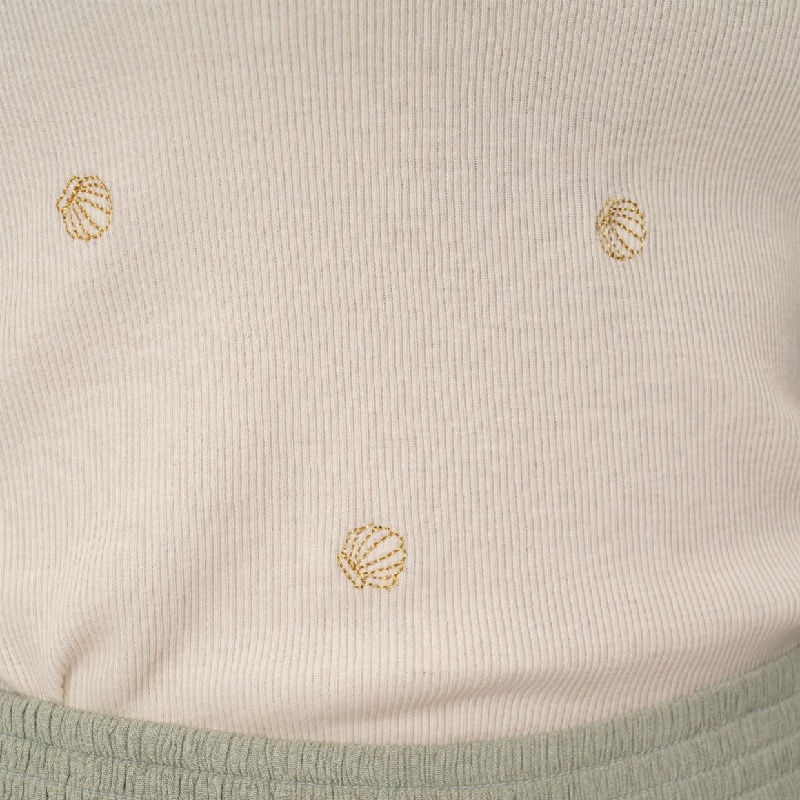 Damen Top mit Rippstruktur