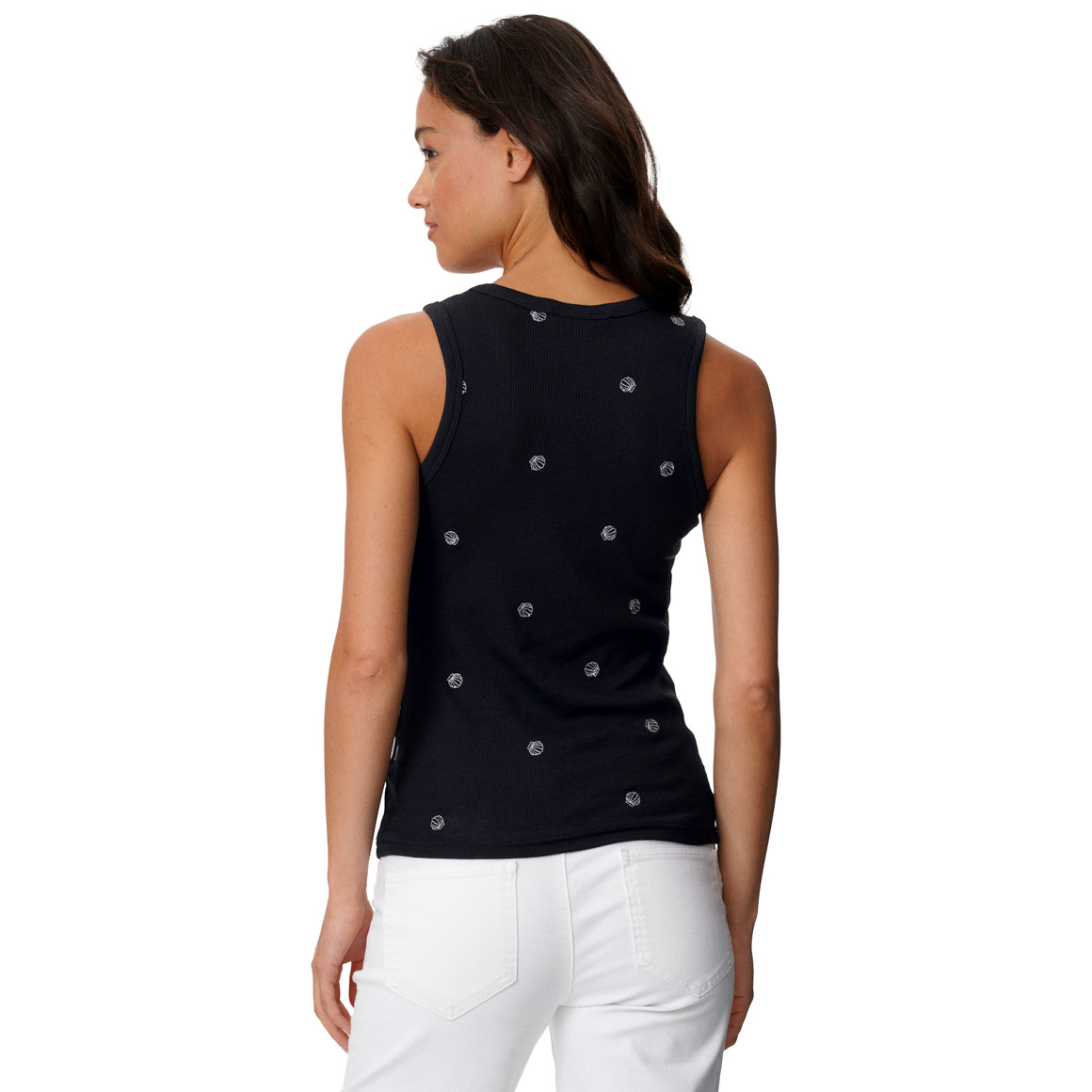 Damen Top mit Rippstruktur