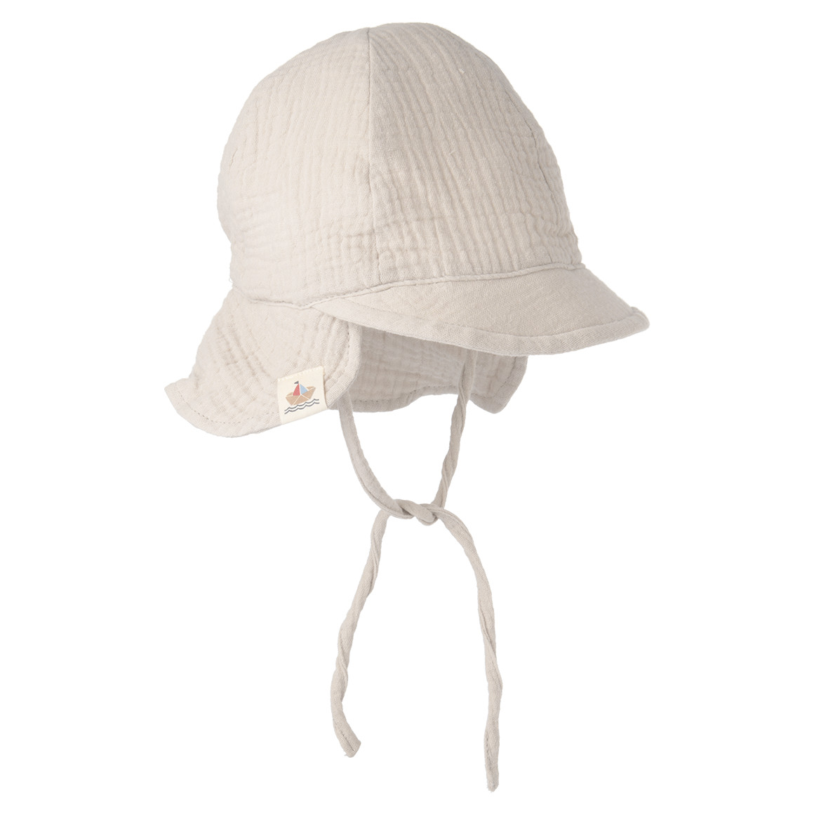 Baby Musselin-Mütze mit Nackenschutz