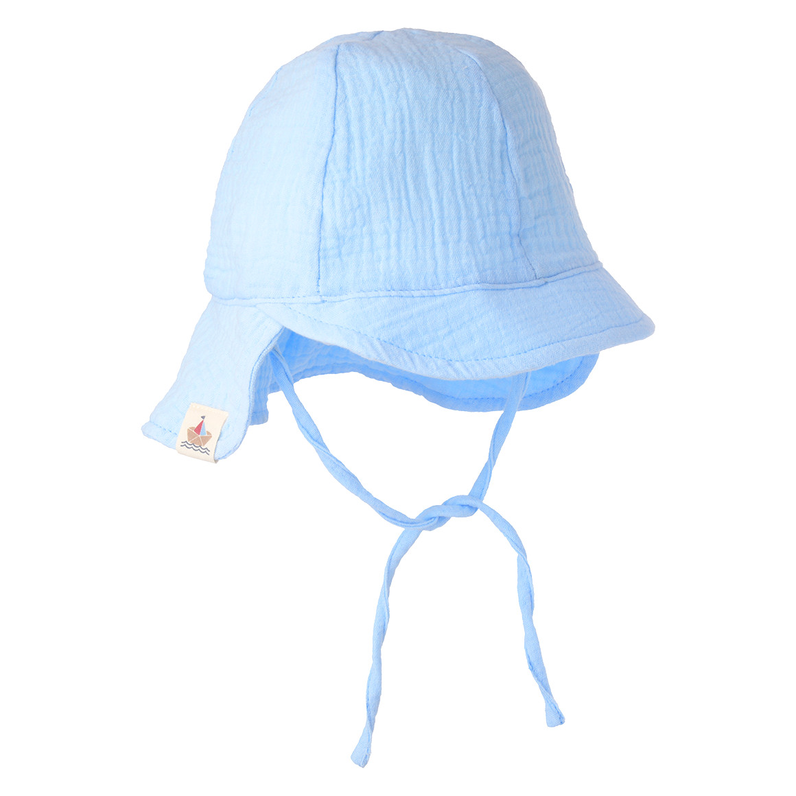 Babymutsje van mousseline met nekbeschermer