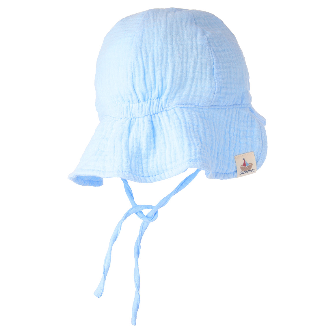 Babymutsje van mousseline met nekbeschermer