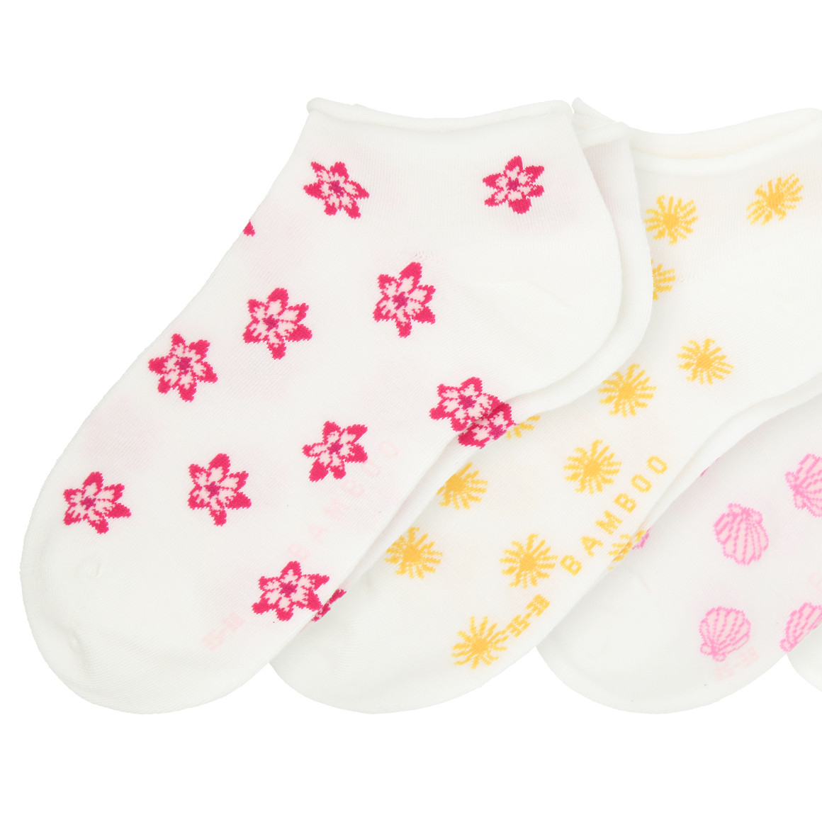 4 Paar Damen Sneaker-Socken im Muster-Mix