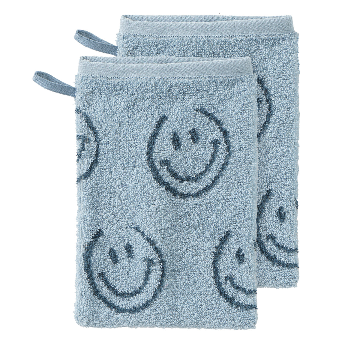 2 Waschhandschuhe mit Allover-Muster