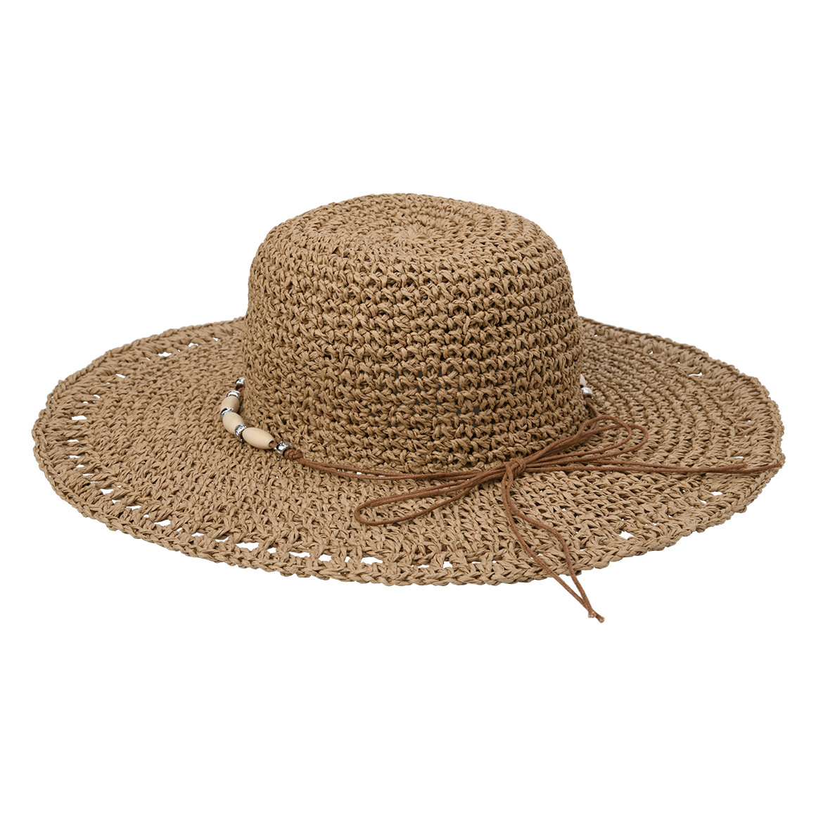 Damen Strohhut mit Perlenband