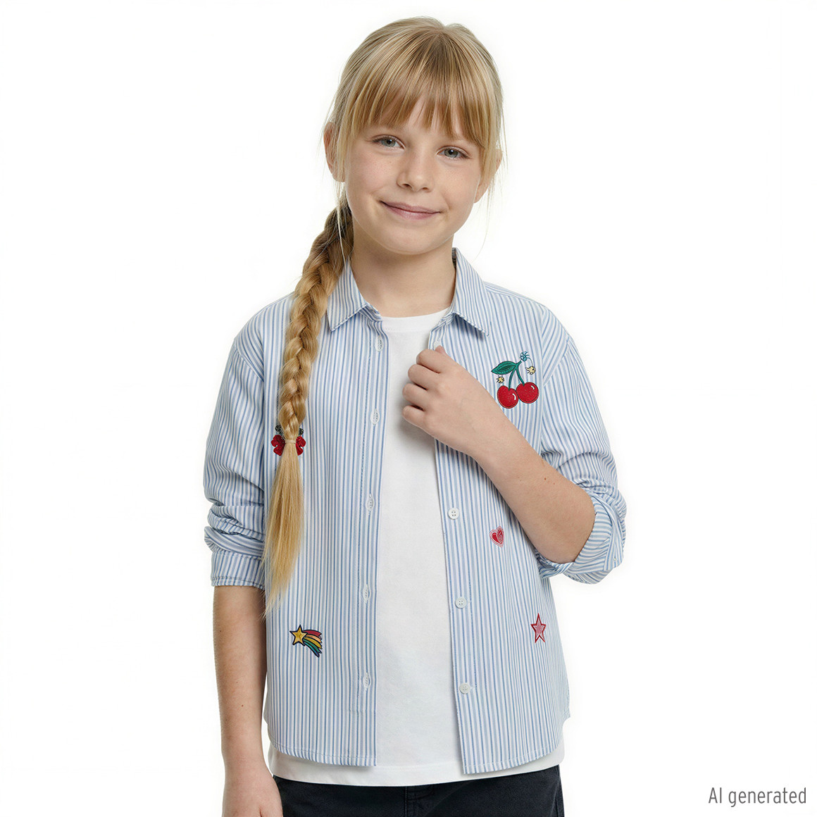 Mädchen Bluse mit Stickerei