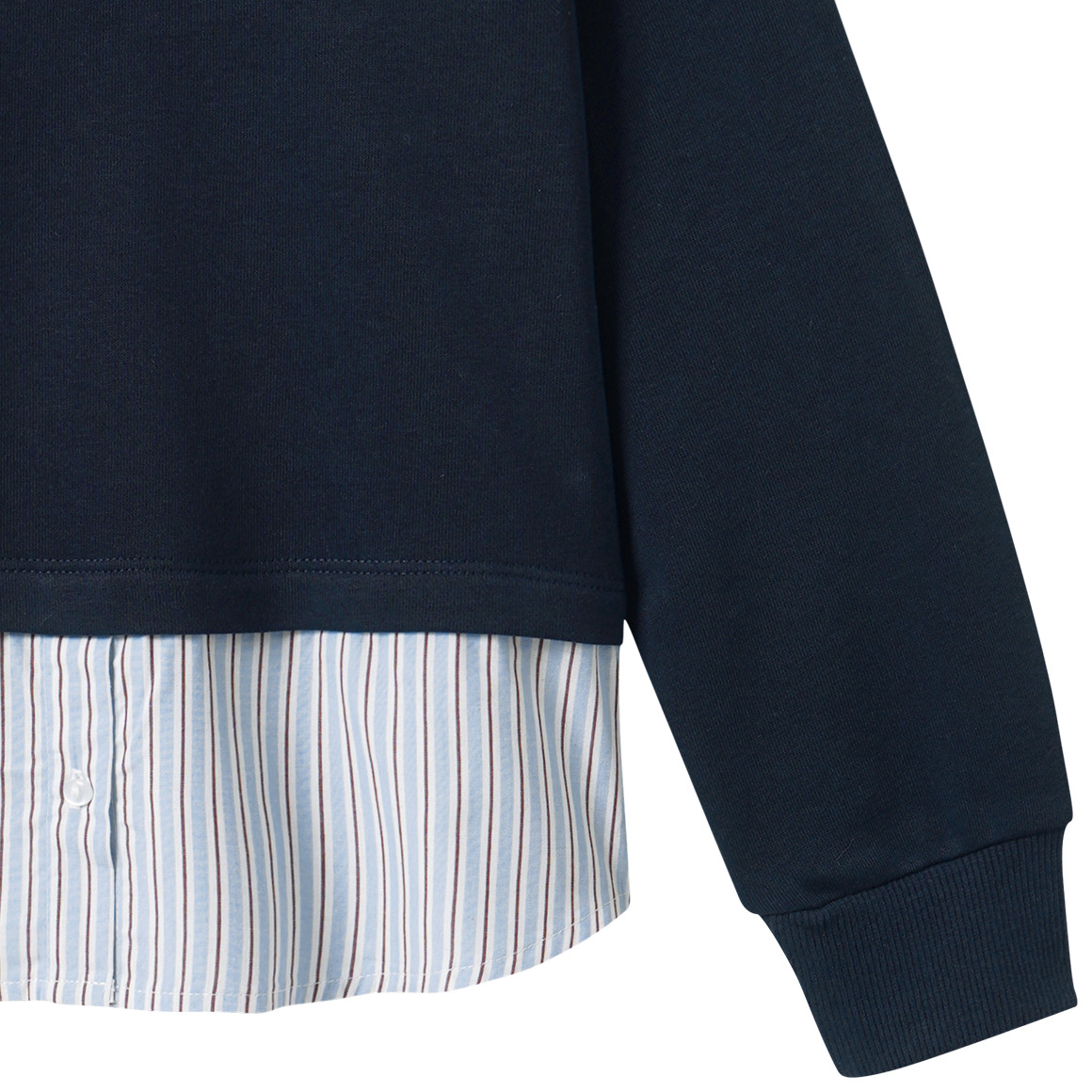 Mädchen Sweatshirt mit Bluseneinsatz