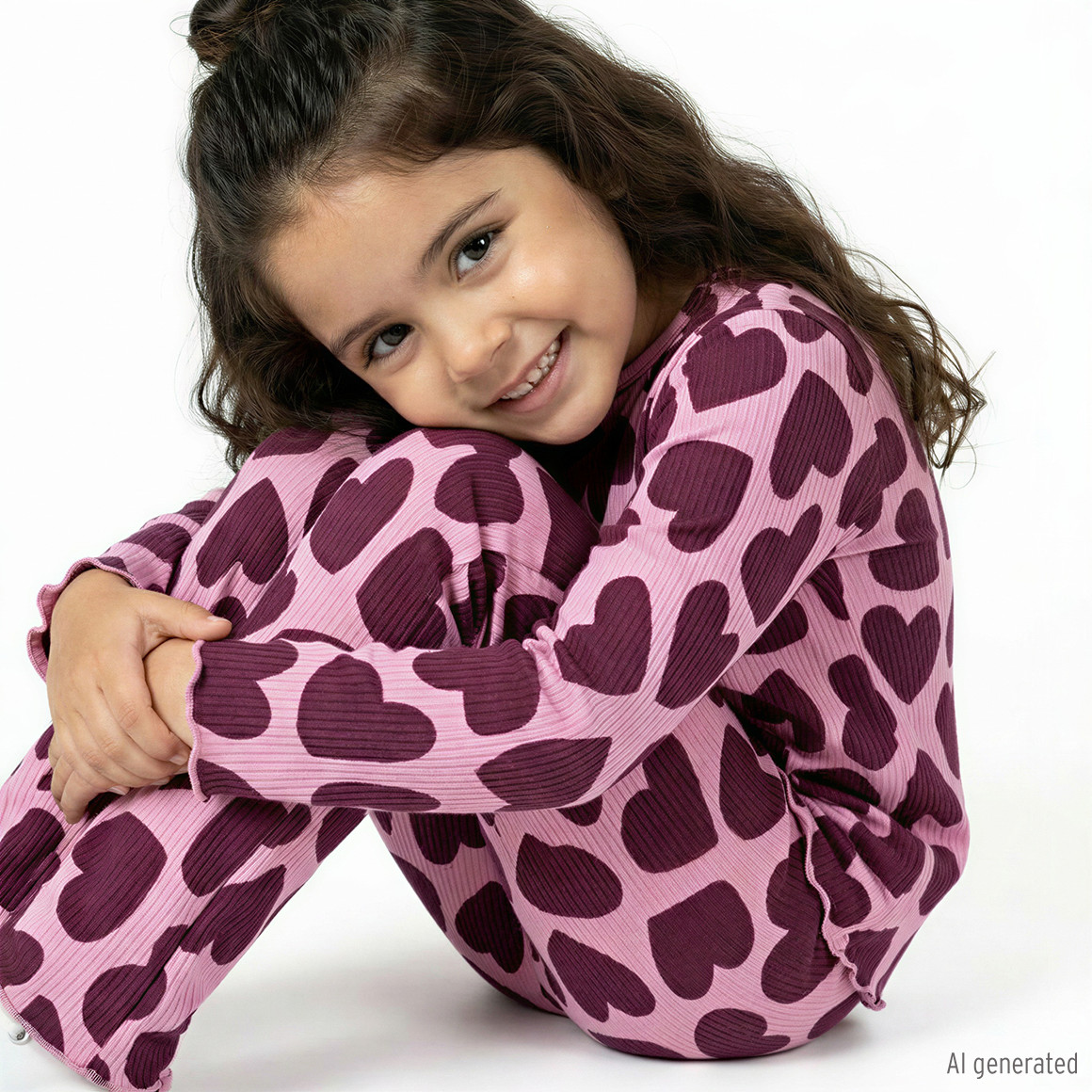 Mädchen Leggings mit Herz-Allover
